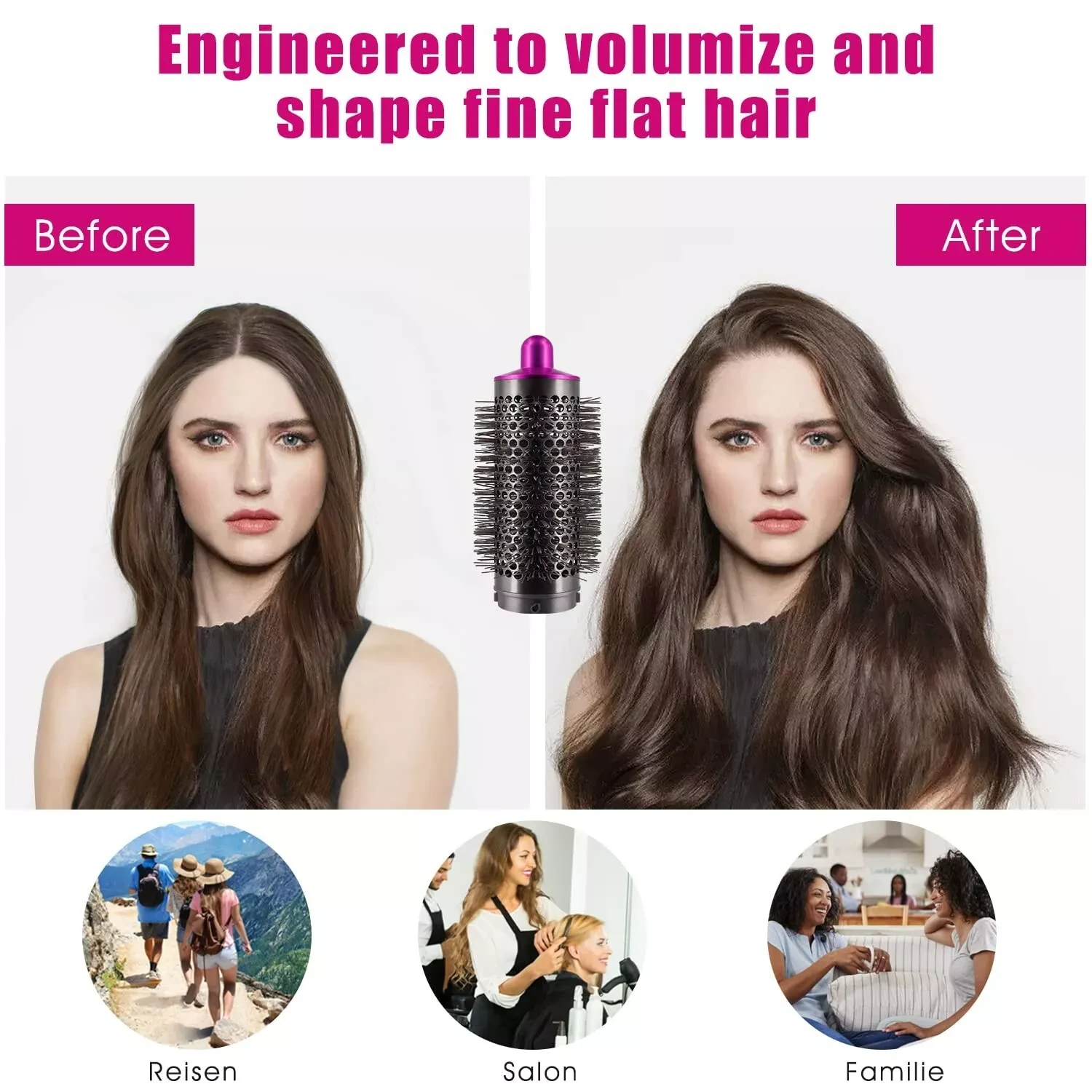(image for) Cylinder Comb Part For Dyson Hair Dryer Adapter Fluffy Styling Roller Comb Nozzle for Dyson Styler HS01 HS05 Models